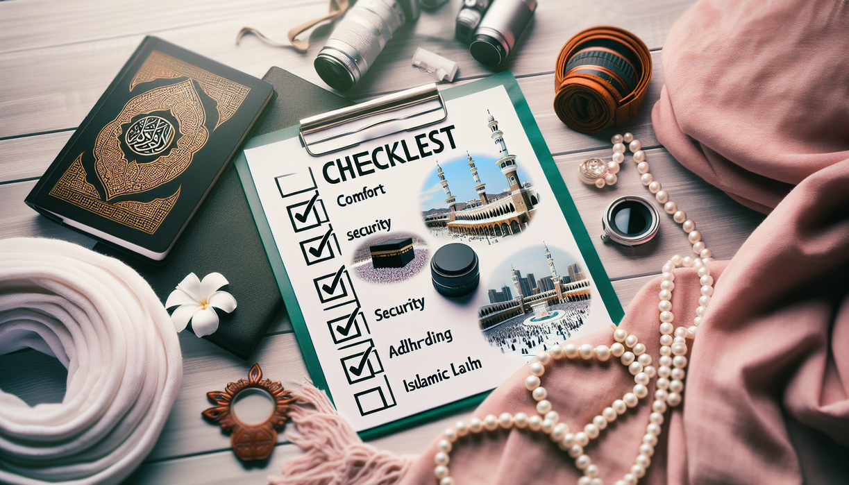 alt_text: Checklist perlengkapan wanita untuk haji: nyaman, aman, sesuai syar'i.
