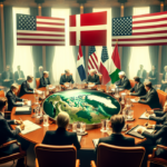 "alt_text": "Pertemuan diplomatik terkait ekonomi dan lingkungan antara Denmark, AS, dan Greenland."