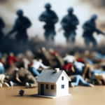 alt_text: Rumah minimalis berdiri kokoh di tengah latar belakang gejolak politik global.