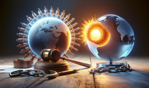 Sanksi AS, ICC, dan Arah Baru Tata Hukum Global Sure, here's the alt text: "Sanksi AS, ICC, dan perubahan dalam tata hukum global pasca konflik."