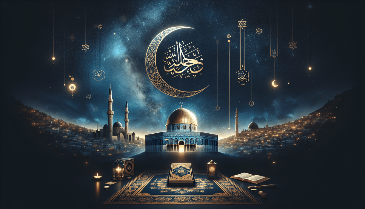 "alt_text": "Poster ceramah Isra Miraj Islami: pesan singkat namun menyentuh hati."