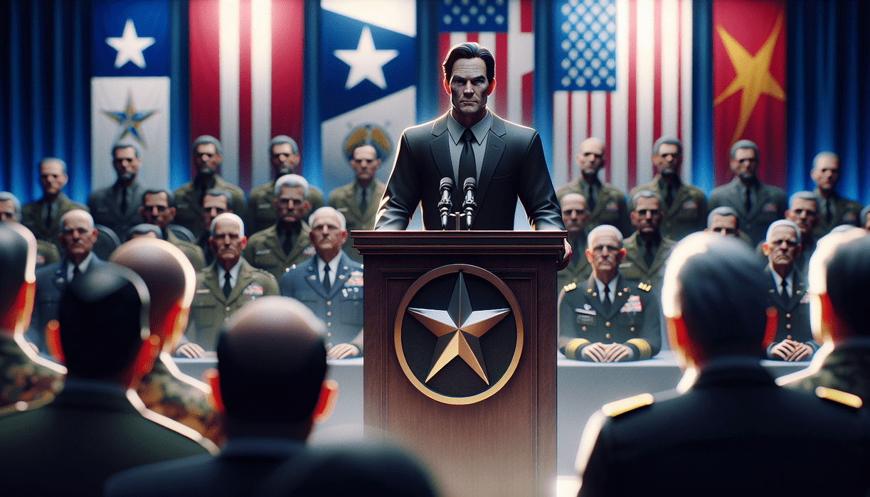 alt_text: "Peta Eropa dengan logo NATO, simbol persatuan dan keamanan sebagai satu keluarga besar."