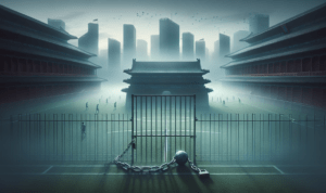 alt_text: Demonstrasi besar menentang korupsi di dunia sepak bola China.