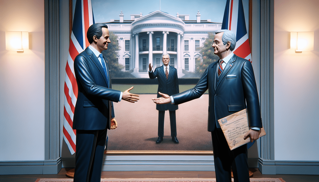 alt_text: "Pertemuan di Inggris bahas kebijakan Trump terkait perdamaian di Gaza."