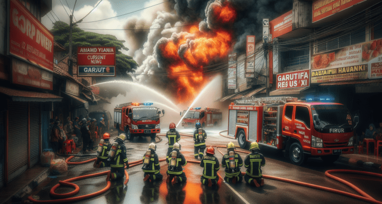 alt_text: Kebakaran toko gorengan Garut, asap tebal mengepul; pentingnya pencegahan dan keselamatan.