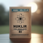 alt_text: Poster bertuliskan "Nuklir Damai, Energi Baru Politik Luar Negeri RI" dengan simbol atom.