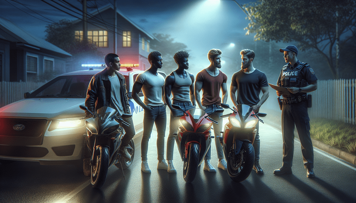 alt_text: Polisi membubarkan balap liar saat patroli dini hari, pelanggar diamankan.