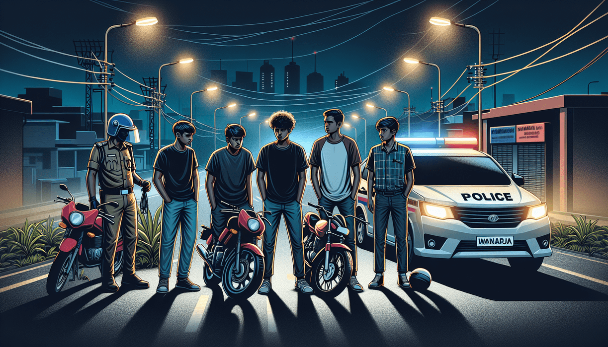 alt_text: Polisi membongkar jaringan balap liar saat patroli dini hari, beberapa motor disita.