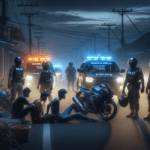 alt_text: Patroli malam menggagalkan jebakan untuk balap liar di jalanan sepi.