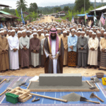 alt_text: Acara Peletakan Batu Pertama Gedung Dakwah Tarogong dengan para tamu undangan hadir.