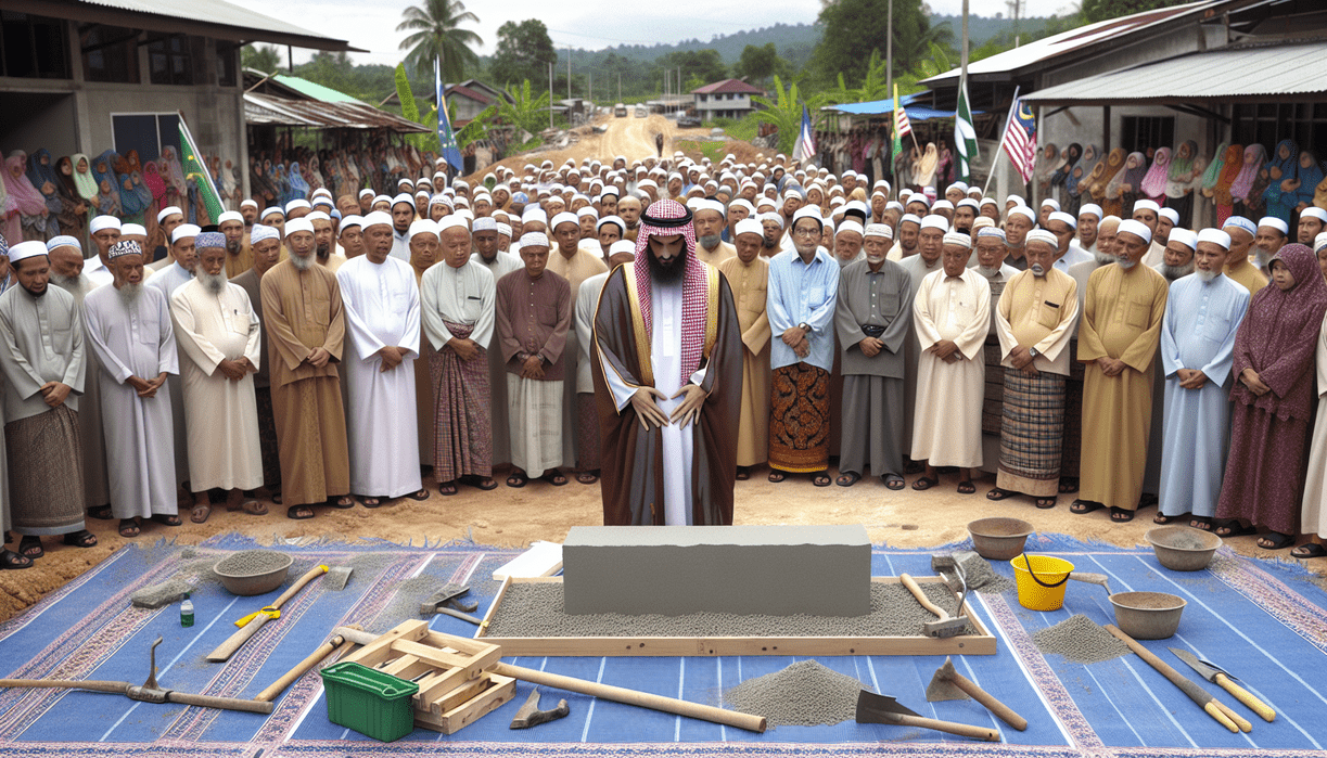 alt_text: Acara Peletakan Batu Pertama Gedung Dakwah Tarogong dengan para tamu undangan hadir.