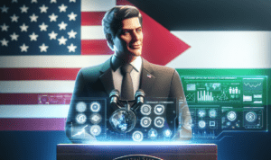 alt_text: Trump dengan pejabat Palestina di konferensi, membahas kerangka teknokratik pemerintahan baru.