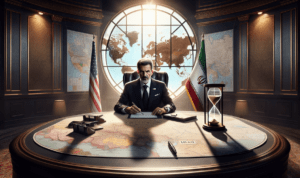 alt_text: "Peta dunia dengan sorotan ancaman Trump ke Iran, menunjukkan dampak global."