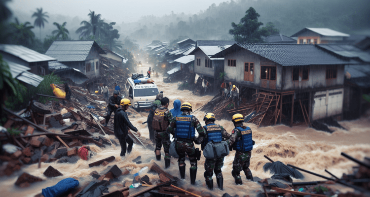 alt_text: Banjir besar di Pasirwangi akibat hujan deras, menunjukkan dampak bencana hidrometeorologi.