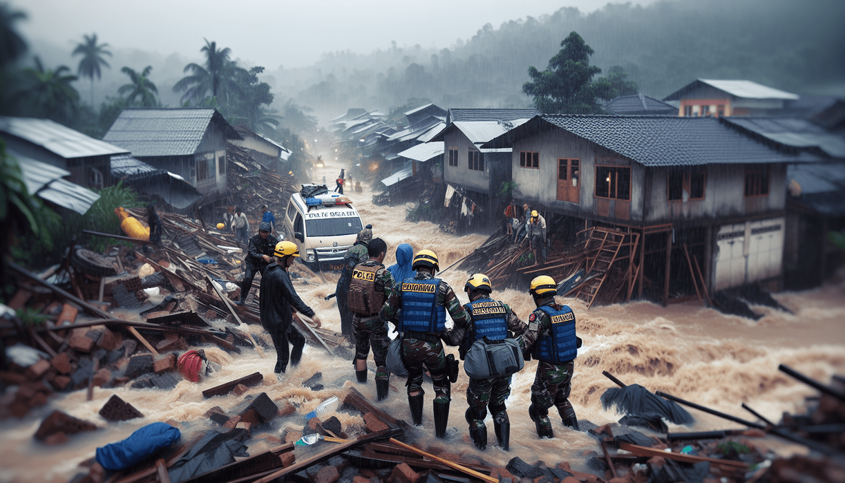 alt_text: Banjir besar di Pasirwangi akibat hujan deras, menunjukkan dampak bencana hidrometeorologi.