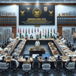 alt_text: Pemandangan malam Ramadan 2026 di Garut Plaza, ramai dengan lampu dan pengunjung semarak.