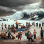 "alt_text": "Perahu terbalik di Karang Papak, tim SAR evakuasi korban dalam tragedi liburan."