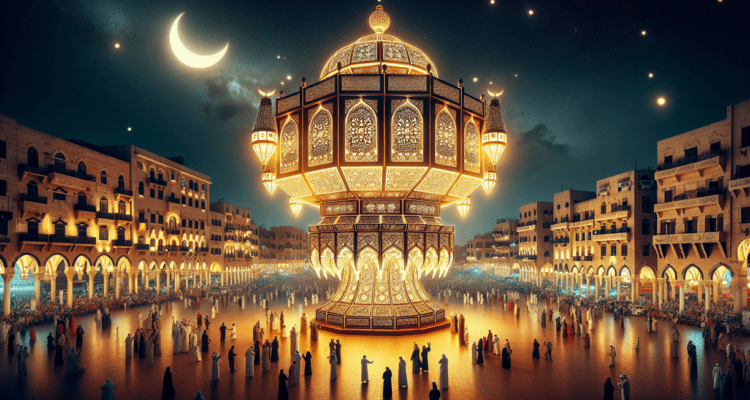 alt_text: Lampion Ramadan berkilau di Sidon, Lebanon, menggambarkan semangat dan kekayaan budaya.