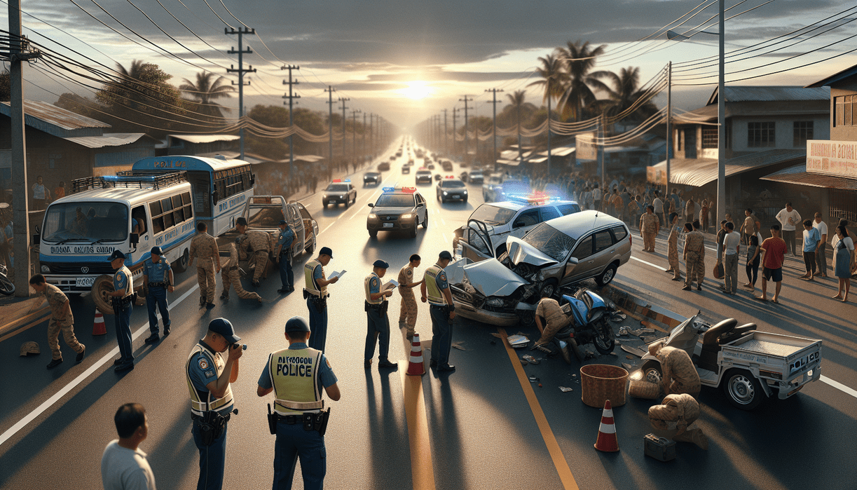 Alt_text: Mobil menabrak pagar saat menghindari pejalan kaki di Bayongbong.