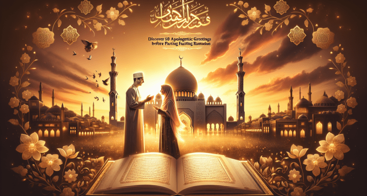 alt_text: "Ucapan maaf Islami menyambut Ramadan dengan kaligrafi dan elemen bulan sabit."