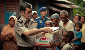 alt_text: Polres Garut bagikan bantuan beras dari Kapolda Jabar sebagai harapan saat krisis.