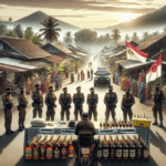 alt_text: Poster Polsek Pasirwangi: Kampanye anti-keributan menjelang Ramadan.