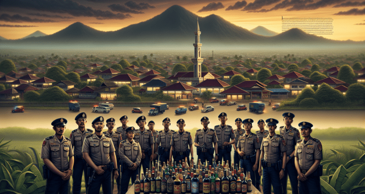 alt_text: Polisi Pasirwangi razia miras menghadapi Ramadan, sita botol minuman keras.