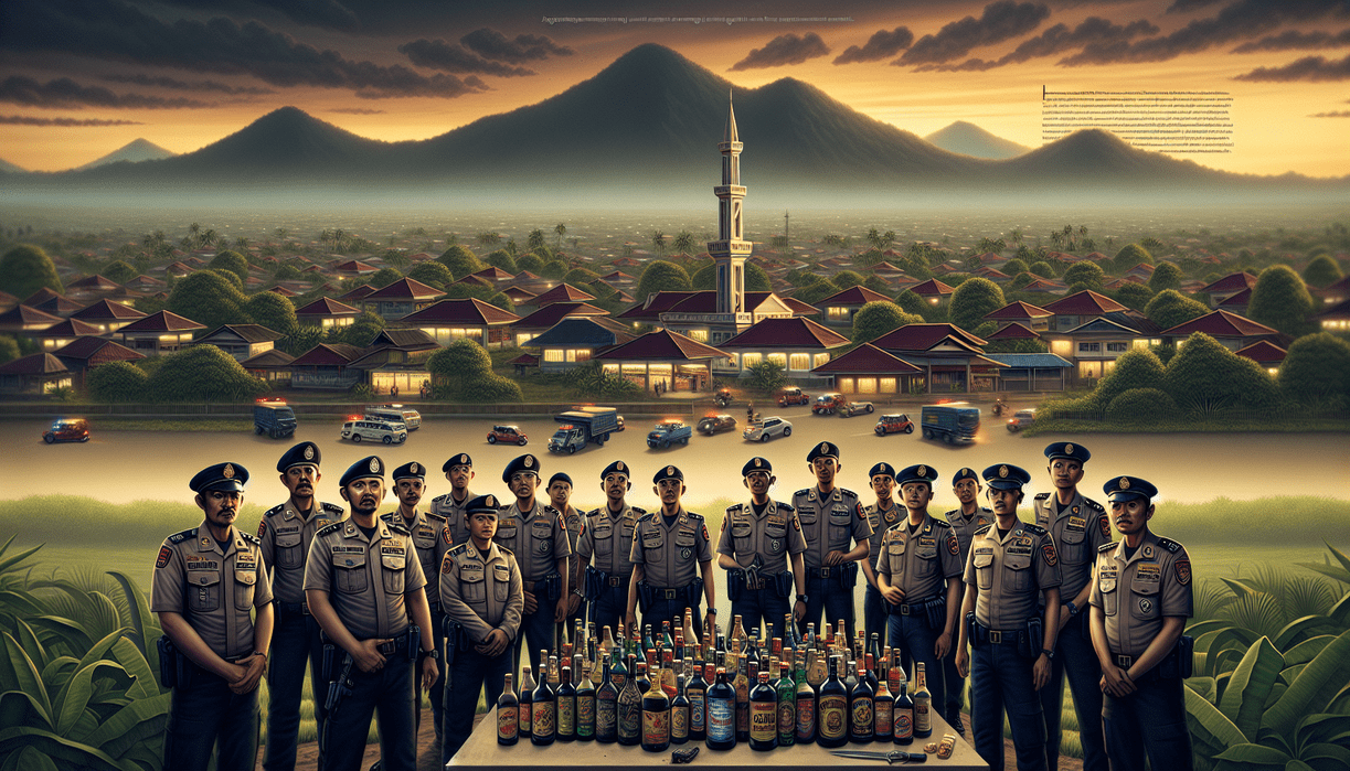 alt_text: Polisi Pasirwangi razia miras menghadapi Ramadan, sita botol minuman keras.