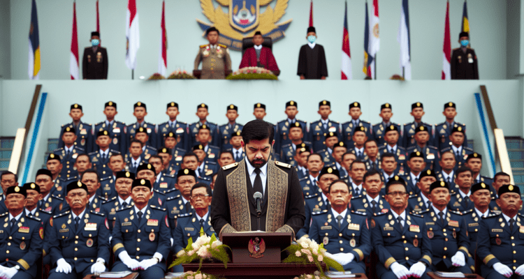 alt_text: 42 pejabat struktural dilantik di Garut, berbaris rapi dalam upacara resmi.