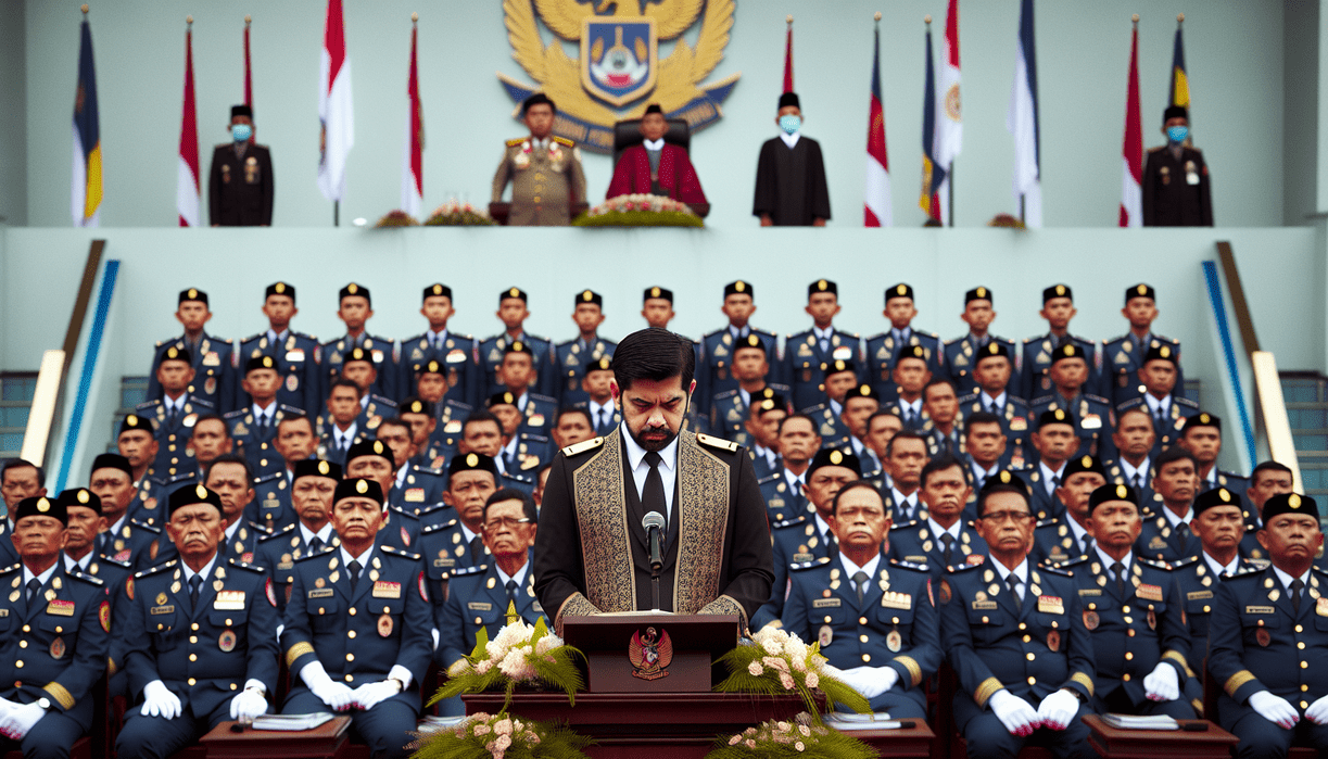 alt_text: 42 pejabat struktural dilantik di Garut, berbaris rapi dalam upacara resmi.