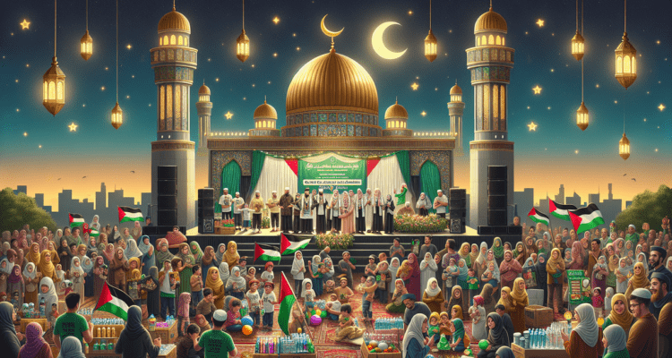 alt_text: Aksi Kemanusiaan Ramadan di Garut mendukung Palestina dengan penggalangan dana.