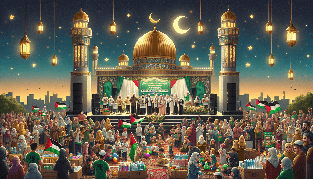 alt_text: Aksi Kemanusiaan Ramadan di Garut mendukung Palestina dengan penggalangan dana.