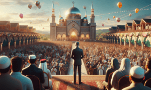 alt_text: Bupati Garut menyerukan persatuan saat merayakan Hari Raya bersama masyarakat.