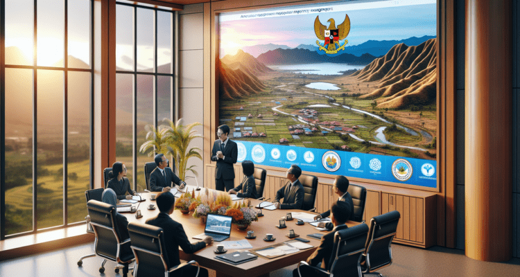 alt_text: Bupati Garut memegang sertifikat aset dalam acara peresmian lompatan tata ruang daerah.