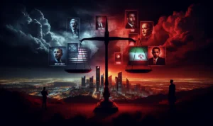 alt_text: Grafik menggambarkan kronologi konflik AS-Iran dari revolusi Iran hingga kesepakatan nuklir.