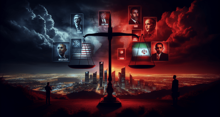 alt_text: Grafik menggambarkan kronologi konflik AS-Iran dari revolusi Iran hingga kesepakatan nuklir.