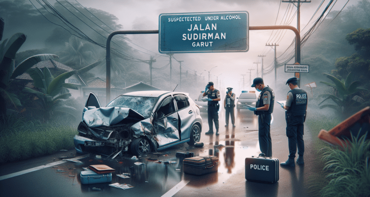alt_text: Kecelakaan tunggal di Garut, terkait pengaruh miras dan kelalaian saat mudik.