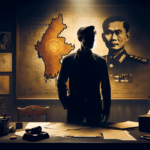 "alt_text": "Pasukan elit militer Myanmar berbaris dalam upacara resmi, melangkah menuju kepemimpinan politik."