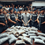 "alt_text": "Operasi penggerebekan jaringan obat keras ilegal di Garut dengan barang bukti disita."