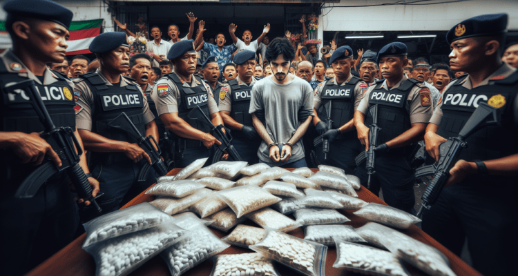 "alt_text": "Operasi penggerebekan jaringan obat keras ilegal di Garut dengan barang bukti disita."