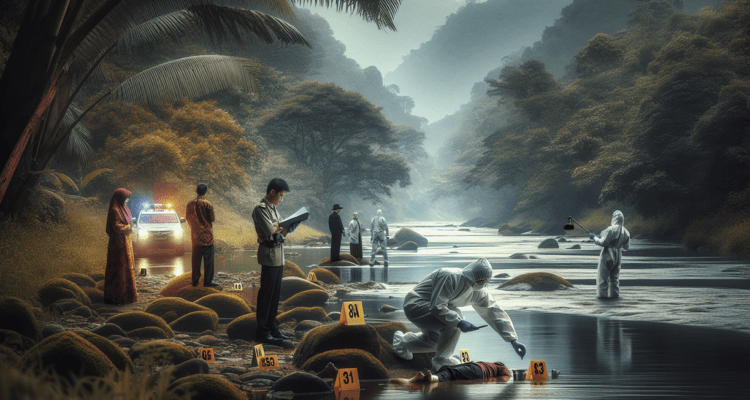 alt_text: "Jenazah ditemukan di Sungai Cisaat, Bungbulang, menimbulkan pertanyaan dan misteri baru."