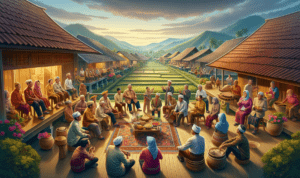 "alt_text": "Poster Program Rumaksa Manjang Waluya, inisiatif kesehatan Desa Mekarsari untuk masyarakat."