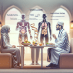 alt_text: Perbandingan Puasa Ramadan dan Intermittent Fasting dengan jadwal dan tujuan berbeda.