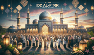 alt_text: "Ucapan Selamat Hari Raya Idul Fitri 2026 dengan dekorasi islami yang menawan."