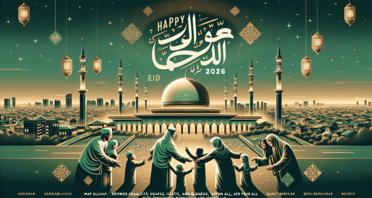 alt_text: Kartu ucapan Idul Fitri 2026 dengan nuansa meriah dan pesan penuh makna.