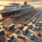 "alt_text": "Pemandangan dari atas arus balik ramai di Pelabuhan Bakauheni dengan strategi pengaturan cerdas."