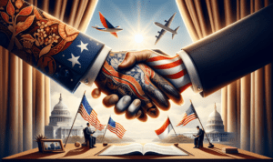 alt_text: Pertemuan resmi Indonesia-AS untuk meningkatkan kerja sama di bidang pertahanan.