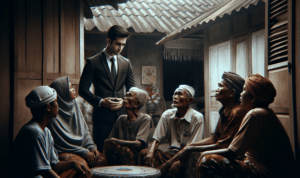 "alt_text": "Bupati Garut memberikan empati kepada keluarga di rumah duka, menunjukkan kepedulian."