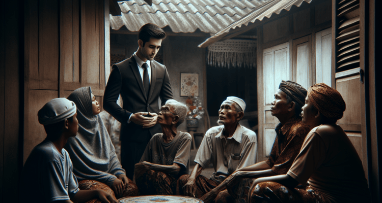 "alt_text": "Bupati Garut memberikan empati kepada keluarga di rumah duka, menunjukkan kepedulian."