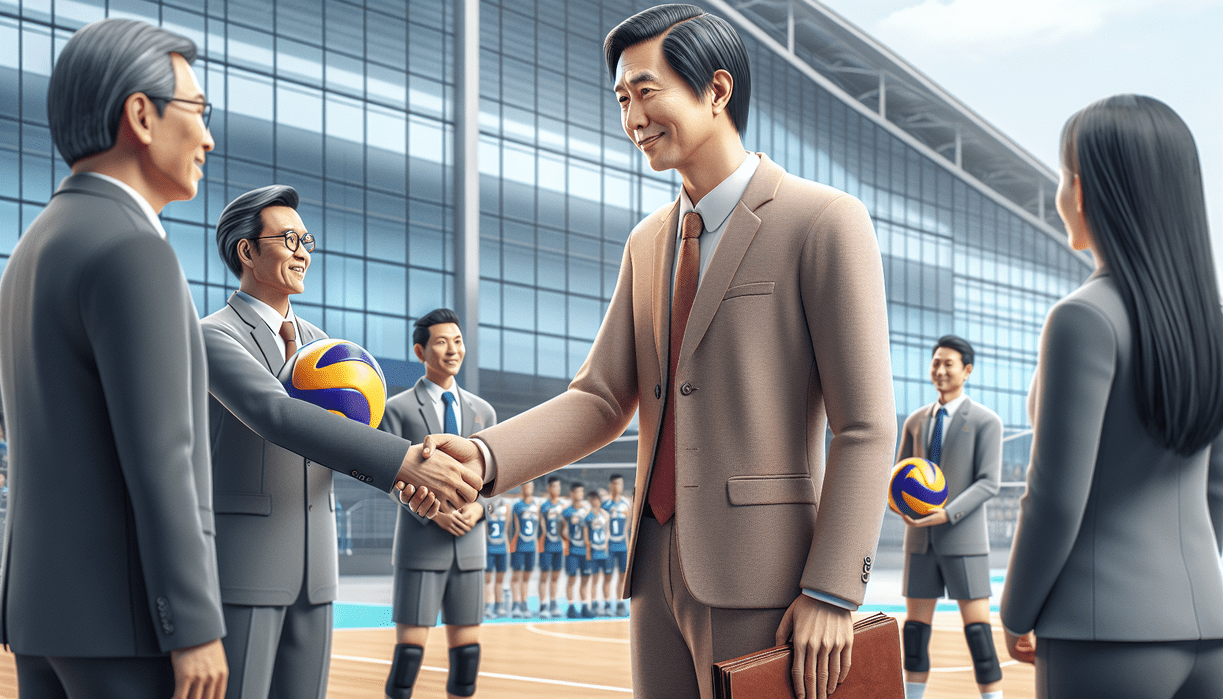 alt_text: Logo Gebyar Kejurda Voli U-18 2026 di Garut dengan motif bola voli dan peta.